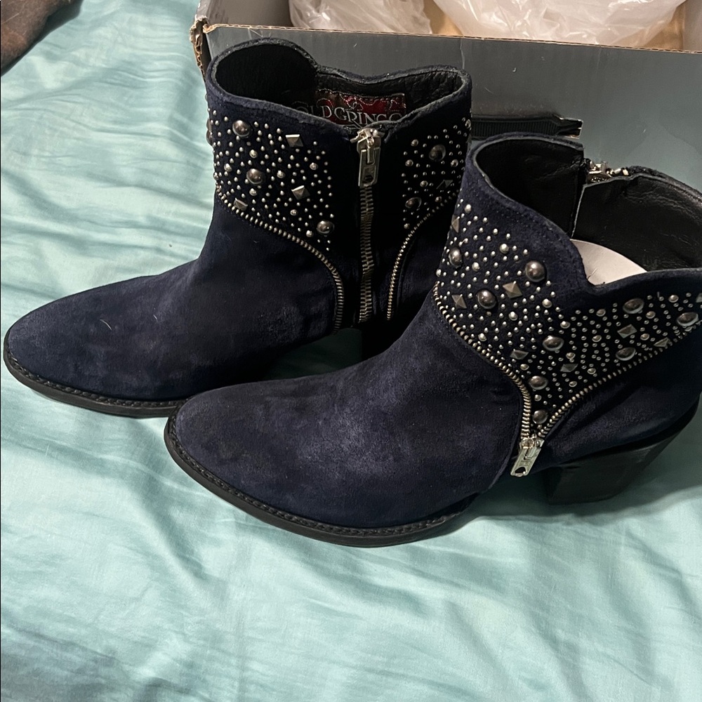 Old Gringo Studded Navy Ankle Booties - Picture 2 of 3
